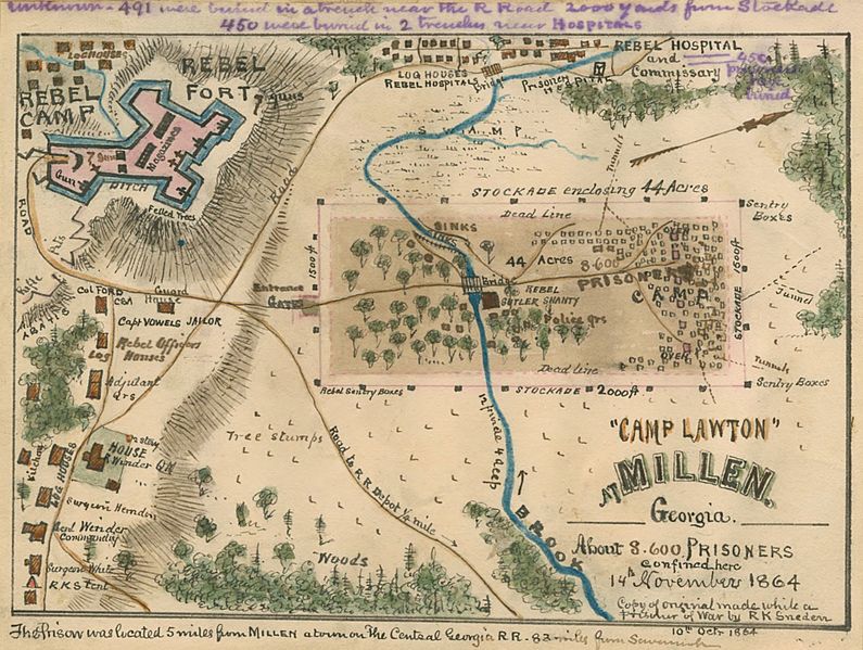 Image "Camp Lawton" map on 14 November 1864, "Copy of original made